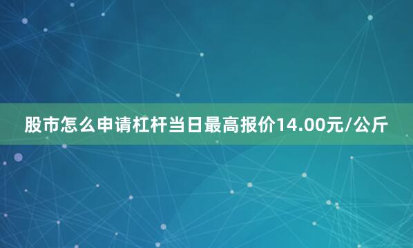 股市怎么申请杠杆当日最高报价14.00元/公斤